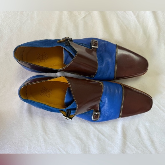 Undandy Custom Double Monk Strap Shoes - Blue & Brown Leather/Suede - EU 43 main image 9